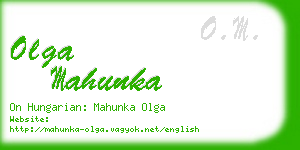 olga mahunka business card